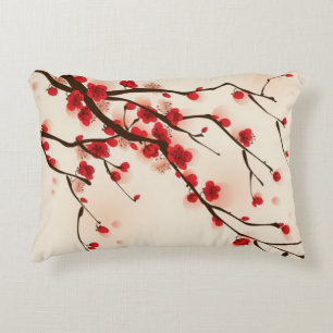 Coussins Décoratifs Peinture orientale de style, fleur au printemps 2