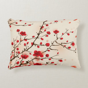 Coussins Décoratifs Peinture orientale de style, fleur de prune au