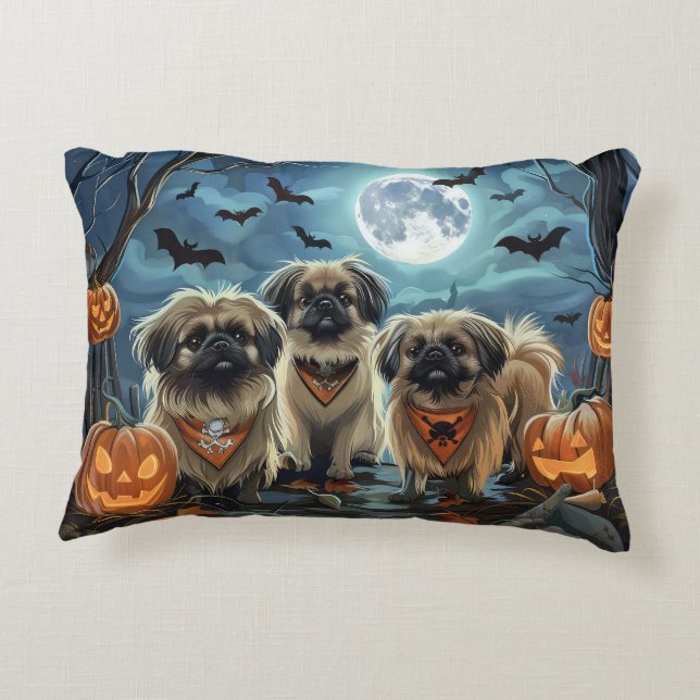 Coussins Décoratifs Pékingese Halloween Éffrayant (Dos)
