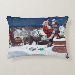 Coussins Décoratifs Père Noël Livraison de livres à Noël, Accent Couss