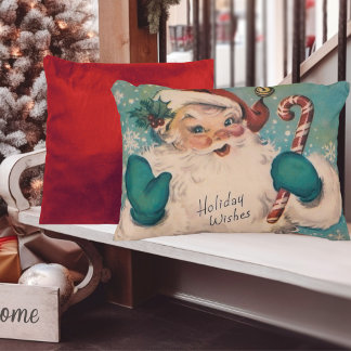 Coussins Décoratifs Père Noël vintage avec Sucre de canne Noël