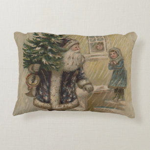 Coussins Décoratifs Père Noël Vintage Neige Arbre de Noël
