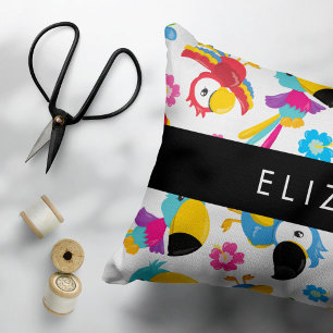 Coussins Décoratifs Perroquets colorés, perroquets tropicaux, Votre No