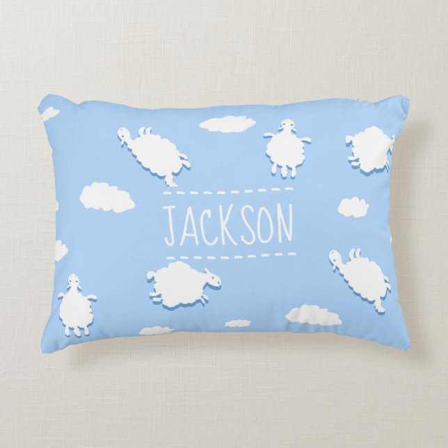 Coussins Décoratifs Personalised Clouds and Sheep Pattern Blue (Devant)