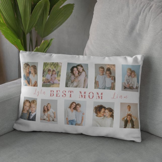 Coussins Décoratifs Personalized Best Mom Pillow | Custom Photos (Créateur téléchargé)