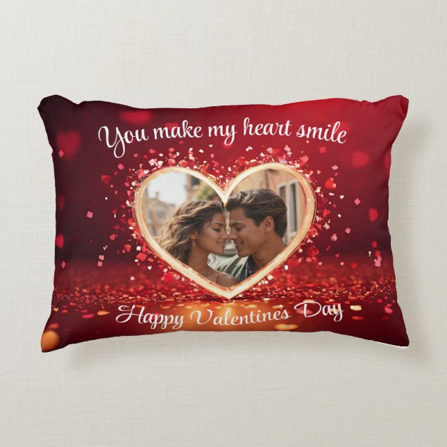 Coussins Décoratifs Personalized Heart Photo Frame (Devant)