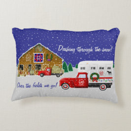 Coussins Décoratifs Petit Camion rouge avec cheval Ranch Grange