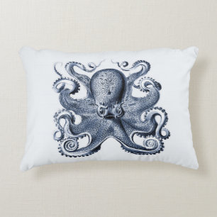 Coussins Décoratifs Photo de la marine Blue Octopus par Ernst Haeckel
