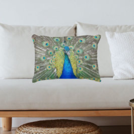 Coussins Décoratifs Photo Plumage Peacock bleu