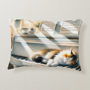 Coussins Décoratifs Piano Cottagecore Rêve Chaton Ensoleillé