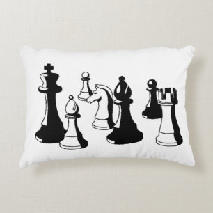 Coussins Décoratifs Pièces de Jeu d'Échecs Art Vintage #2