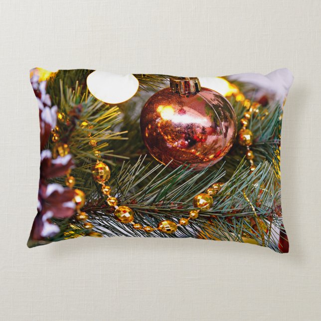 Coussins Décoratifs Pine de Noël Bauble & Garland (Dos)