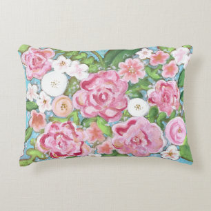 Coussins Décoratifs Pink Floral Spring Blooms Accent Jeu d'oreiller