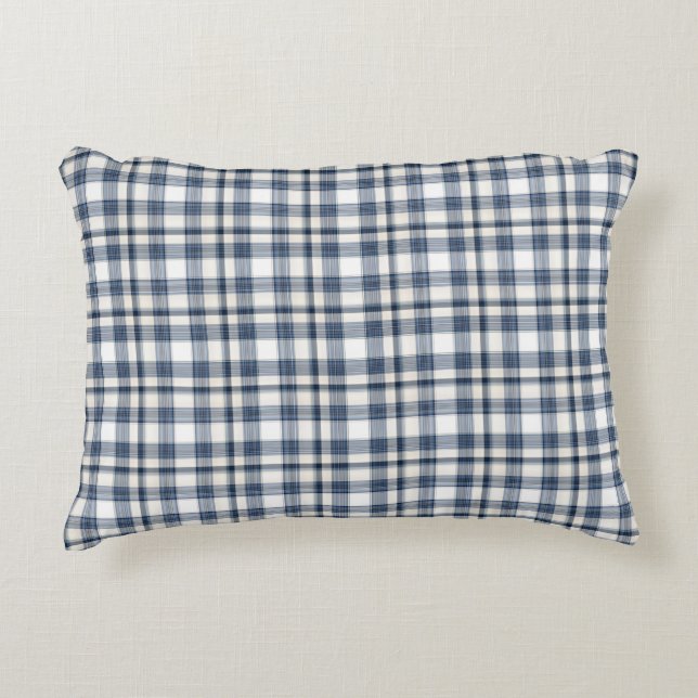 Coussins Décoratifs Plaid blanc bleu 1 (Devant)