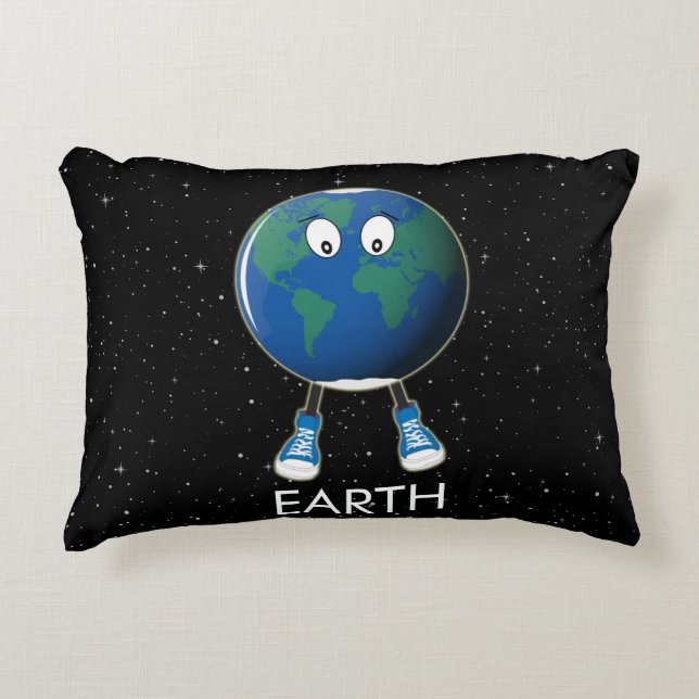 Coussins Décoratifs Planète Terre et étoiles (Devant)