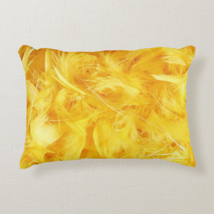 Coussins Décoratifs Plumes jaune vif