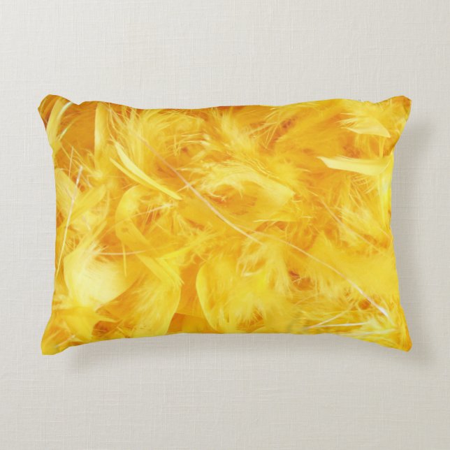 Coussins Décoratifs Plumes jaune vif (Devant)
