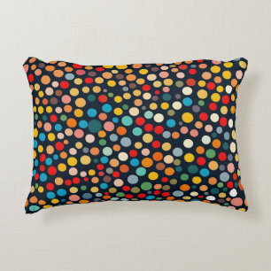 Coussins Décoratifs Pois colorés sur Arrière - plan foncé