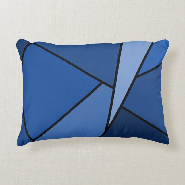 Coussins Décoratifs Polygones bleus Abstraits (Devant)