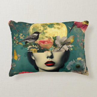 Coussins Décoratifs Portrait Floral Lunaire Surréaliste