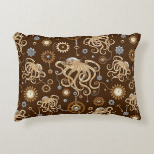 Coussins Décoratifs Poulpe Steampunk Rétro Fantastique Mécanique