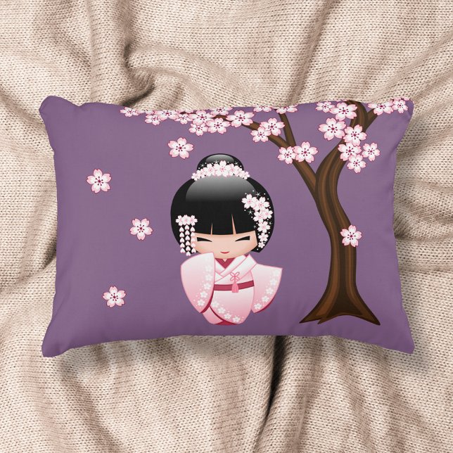 Coussins Décoratifs Poupée blanche Kimono Kokeshi - mignonne Geisha Gi (Créateur téléchargé)