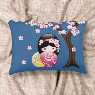 Coussins Décoratifs Poupée Kokeshi de printemps - Jolie fille geisha j