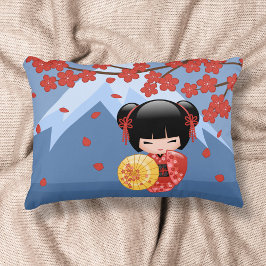 Coussins Décoratifs Poupée rouge Sakura Kokeshi - Geisha japonais