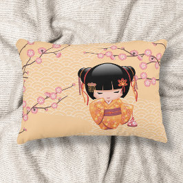 Coussins Décoratifs Poupée Ume Kokeshi - Japonaise Pêche Geisha Girl