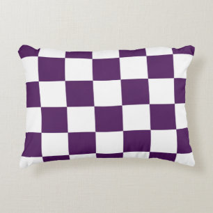 Coussins Décoratifs Pourpre et blanc Checkered