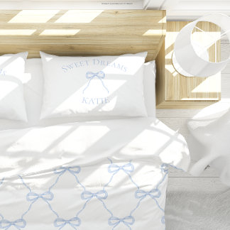 Coussins Décoratifs Preppy Blue Bow Sweet Dreams