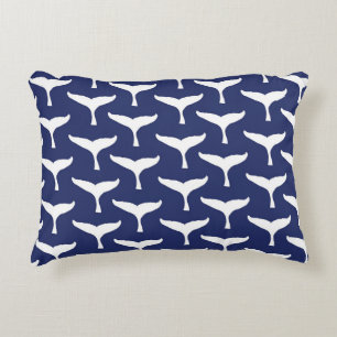 Coussins Décoratifs Queue de baleine blanche Animal marin Océan bleu M