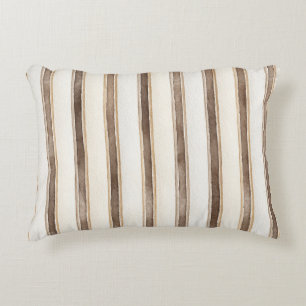 Coussins Décoratifs Rayures Crème Marron