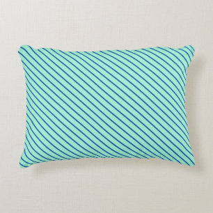 Coussins Décoratifs Rayures diagonales - aqua et marine