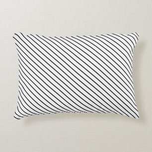 Coussins Décoratifs Rayures diagonales - blanc et noir