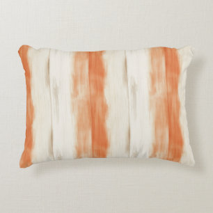 Coussins Décoratifs Rayures orange pêche crème