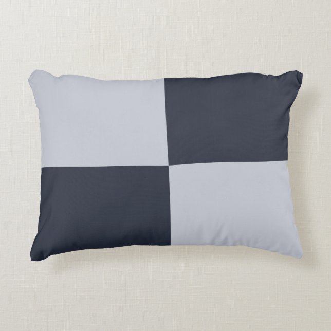 Coussins Décoratifs Rectangles marine et gris (Devant)