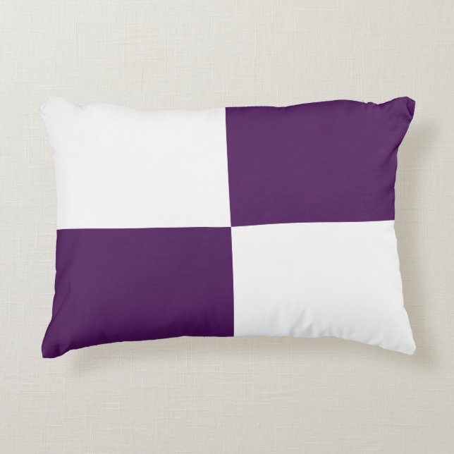 Coussins Décoratifs Rectangles royales violettes et blanches (Devant)