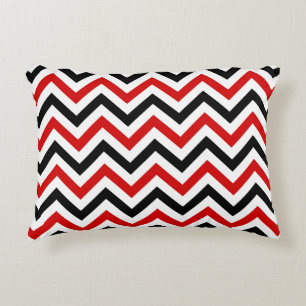 Coussins Décoratifs Red, white, Black Large Chevron Zig Zag