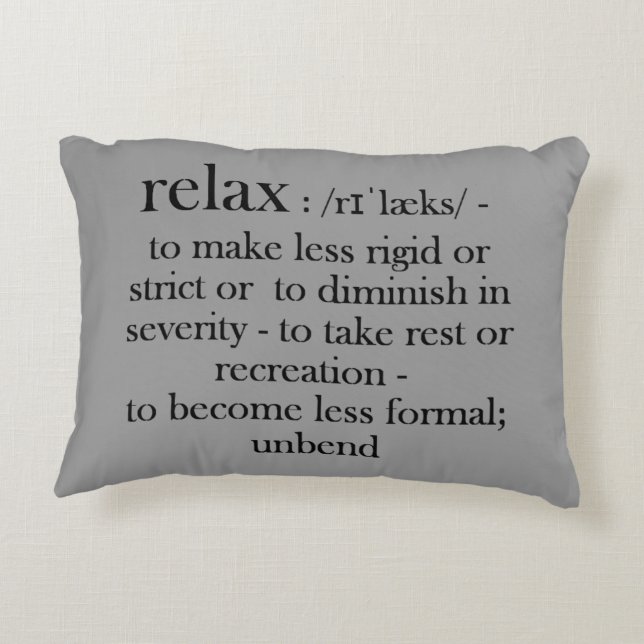 Coussins Décoratifs Relax, Fun dictionnaire signifiant pour Stressed o (Dos)