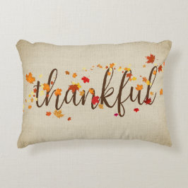 Coussins Décoratifs Remerciements Feuilles d'automne sur Burlap