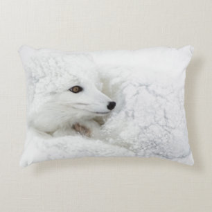 Coussins Décoratifs Renard arctique recroquevillé en hiver