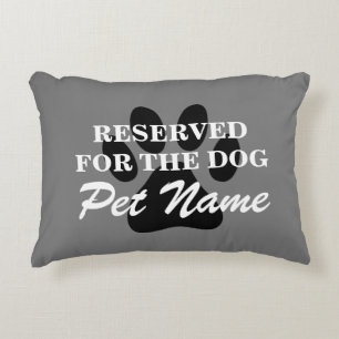 Coussins Décoratifs Réservé pour chien empreinte de patte grise person