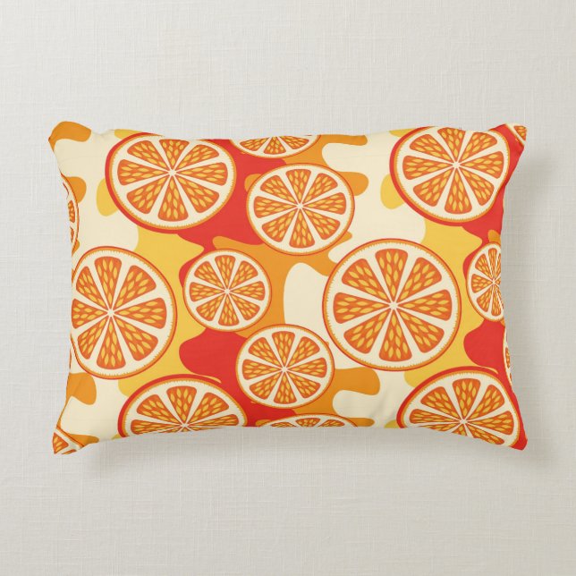 Coussins Décoratifs Rétro motif orange d'agrume (Devant)