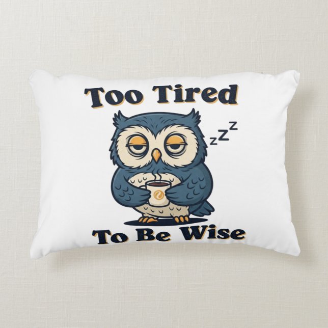 Coussins Décoratifs Retro Owl Exhausted Humor Rectangular Pillow (Devant)