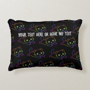 Coussins Décoratifs Retro Rainbow Chat Kawaii Animal Magie Kitten