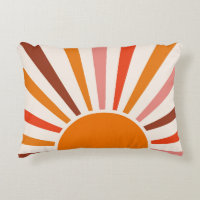 Retro Sun Rays Burset Orange Yellow Red Dorm