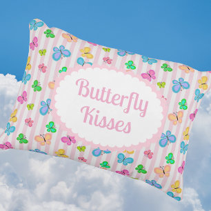 Coussins Décoratifs Rêves de Papillon Personnalisé Rayure Rose