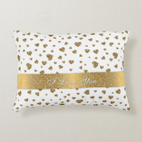 Romantique "I Love You" en or faux coeur de partie