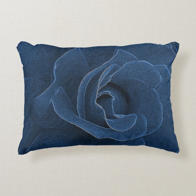 Coussins Décoratifs Rose bleu velours (Devant)
